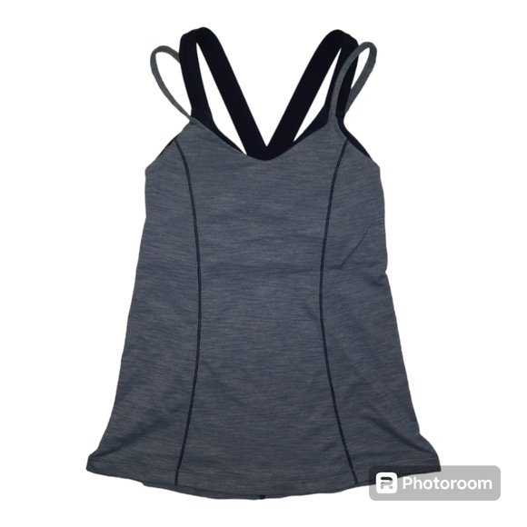 Lululemon Womens Racerback Tank Top Athletic BLUE Size 2 Built in Bra - Picture 1 of 6